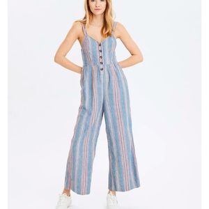 American Eagle V-Neck Linen Jumpsuit